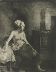 Femme à demi nue près d